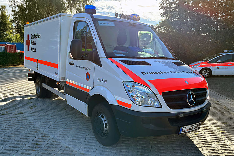 Gerätewagen Sanität, bereit für den Einsatz.