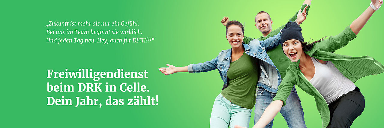 Freiwilligendienste Drei junge Menschen freuen sich über den Freiwilligendienst